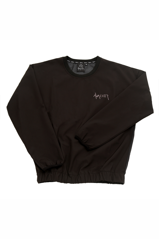 TRAIL CYCLING SWEATSHIRT WITH REFLECTIVE BRANDING IN BLACK
