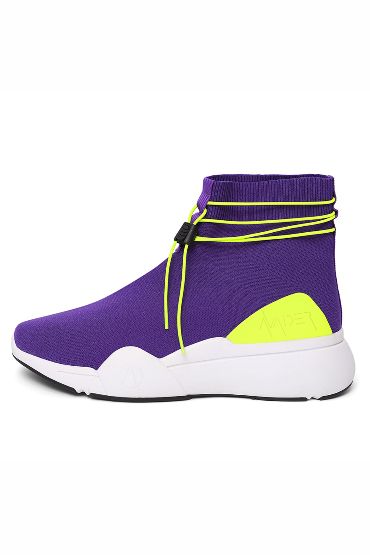 ELLIPSIS SOCK TRAINER IN PURPLE, NEON GREEN AND WHITE