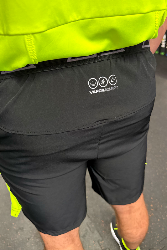 PRECISION SHORTS IN BLACK AND NEON