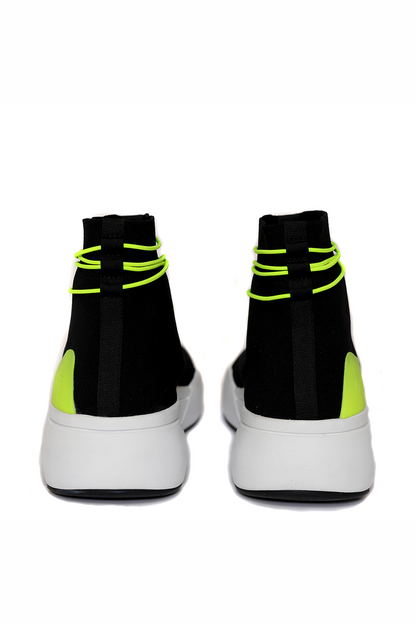 ELLIPSIS GYM SOCK TRAINER IN BLACK, NEON AND WHITE