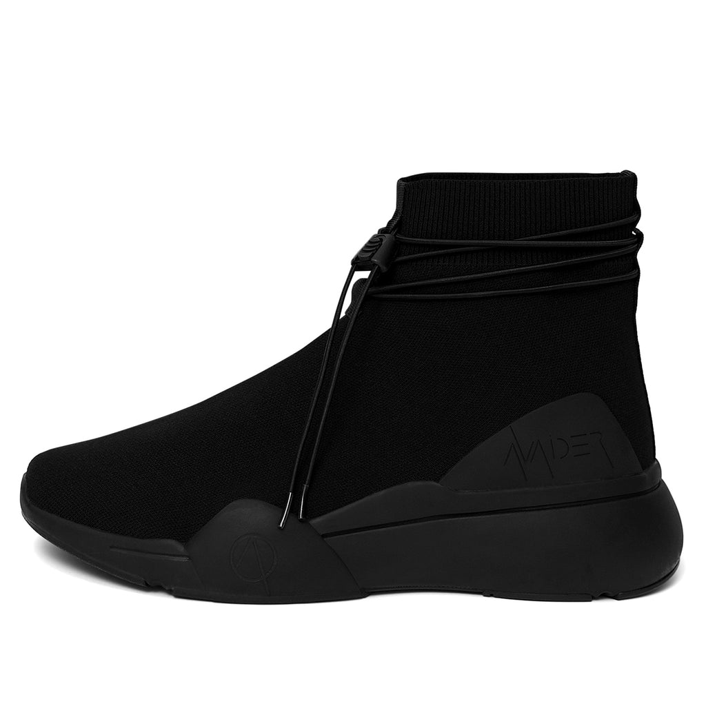 Ellipsis sock trainer in black and black