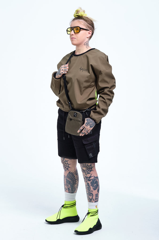 Cadley Utility Fleece Combat Shorts In Black