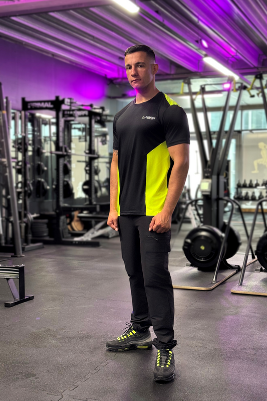 PRECISION V2 OUTSIDER T-SHIRT IN BLACK AND NEON