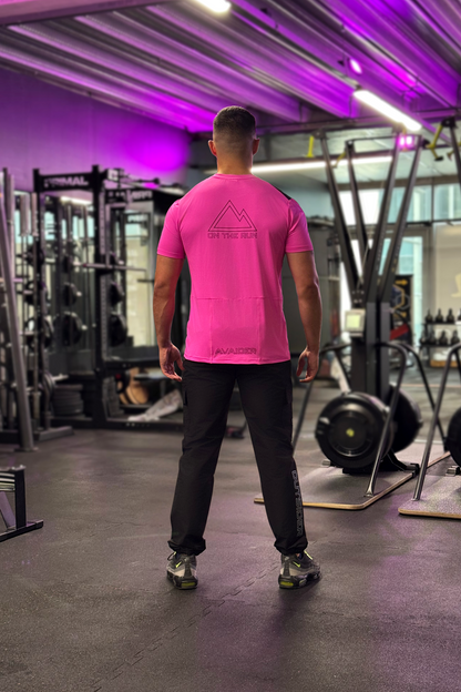 PRECISION V2 ON THE RUN T-SHIRT IN PINK AND BLACK