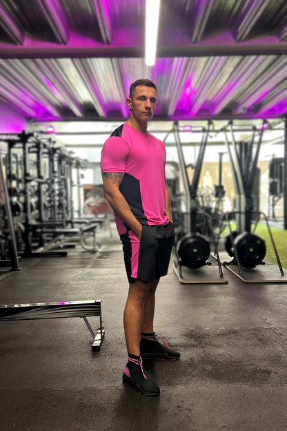 PRECISION TWINSET E IN PINK AND BLACK