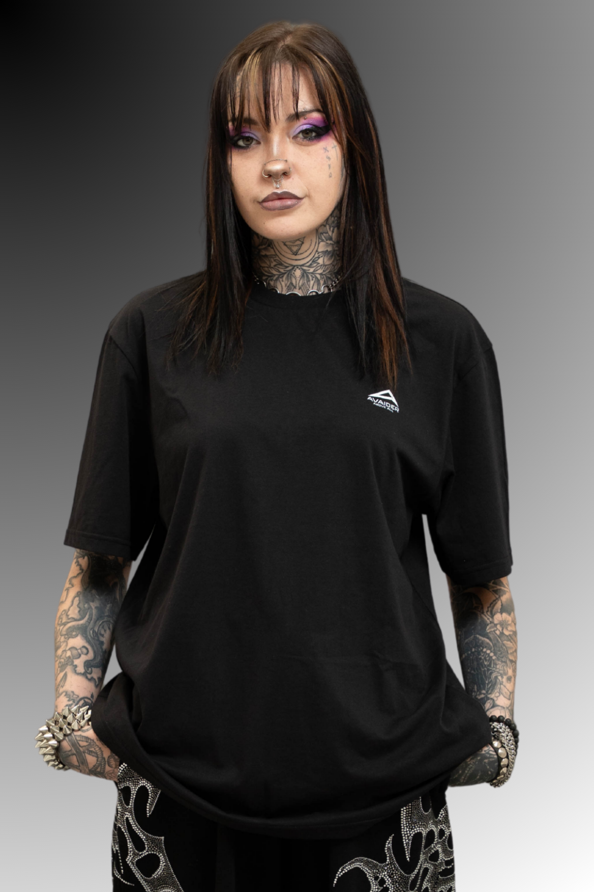 Above All Standard Fit Unisex T Shirt In Black And White