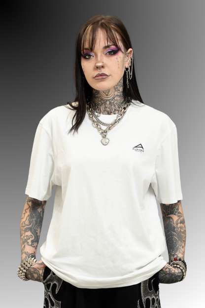 Above All Standard Fit Unisex T Shirt In White And Black