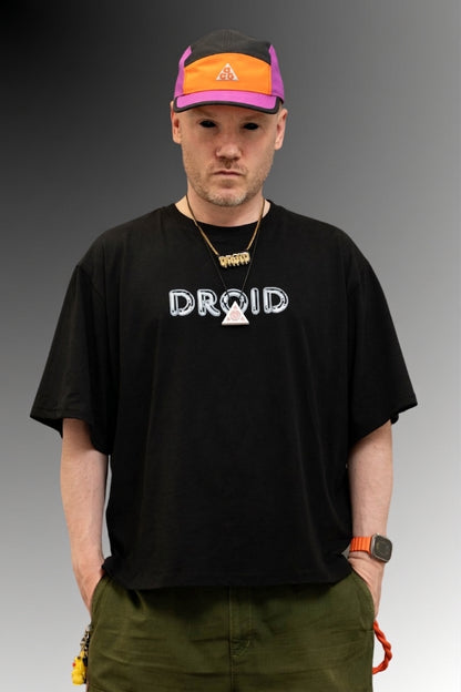 Droid Box Fit Unisex T Shirt In Black And White
