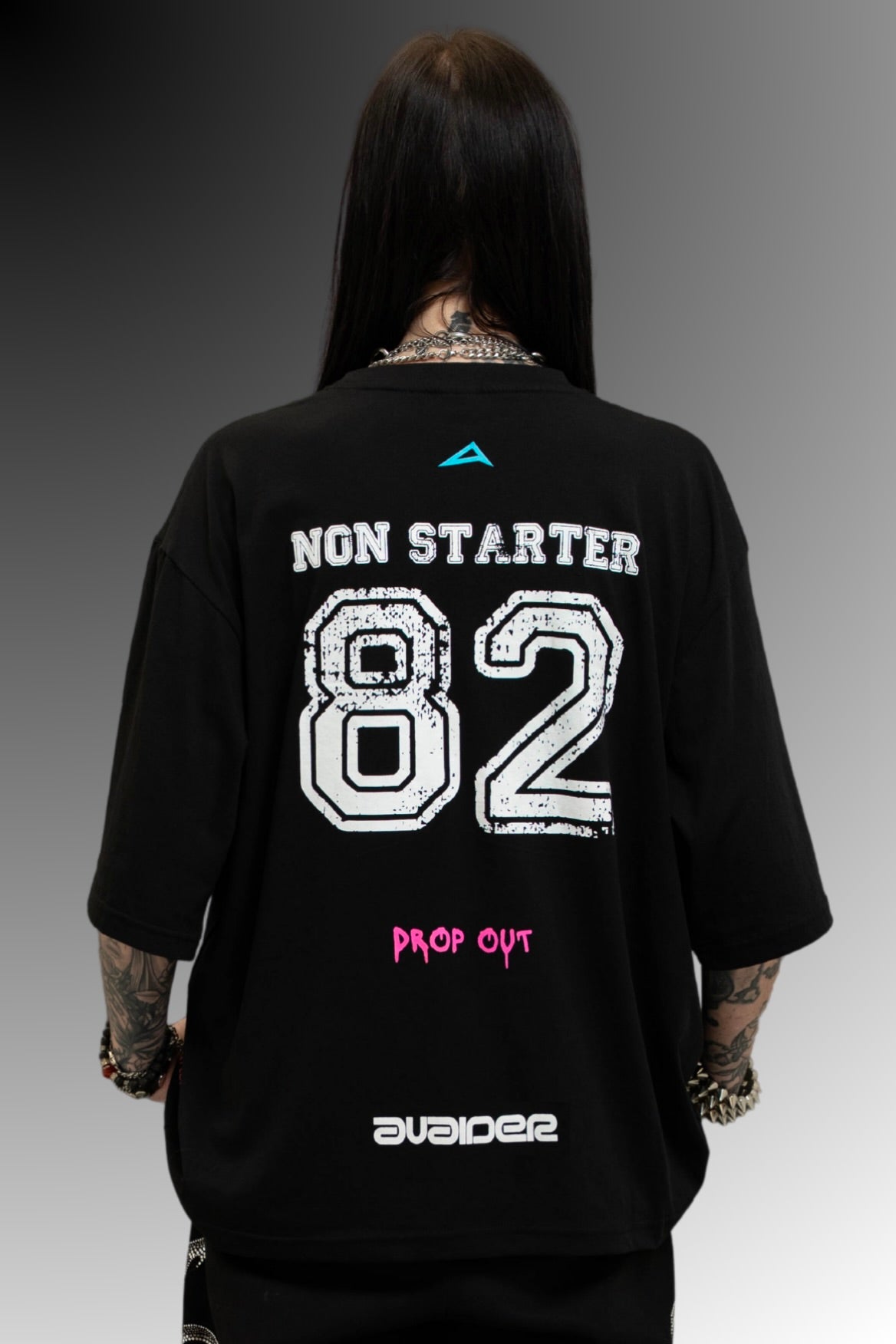 Drop Out Box Fit Unisex T Shirt In Black White And Pink