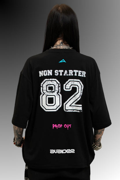 Drop Out Box Fit Unisex T Shirt In Black White And Pink