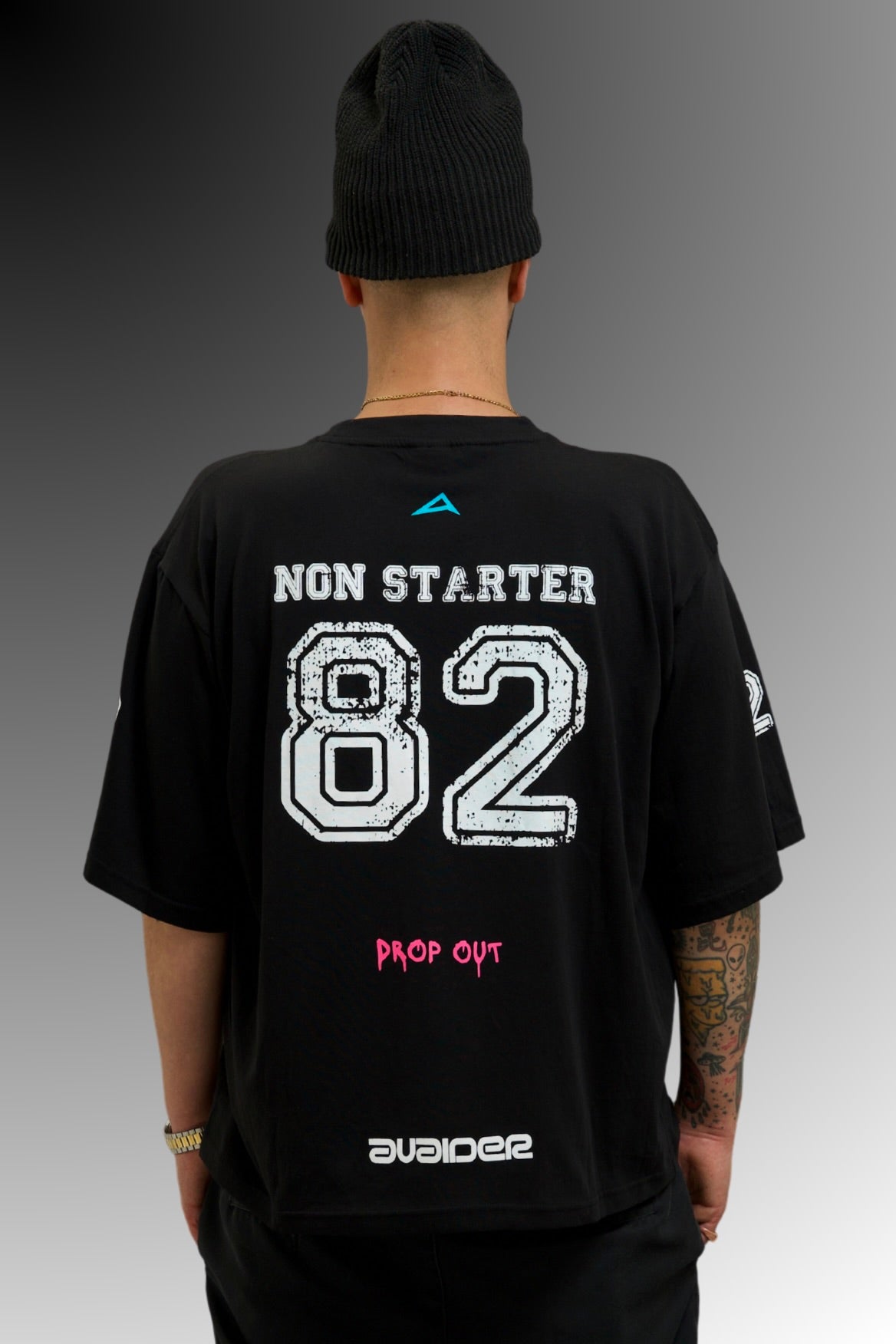 Drop Out Box Fit Unisex T Shirt In Black White And Pink