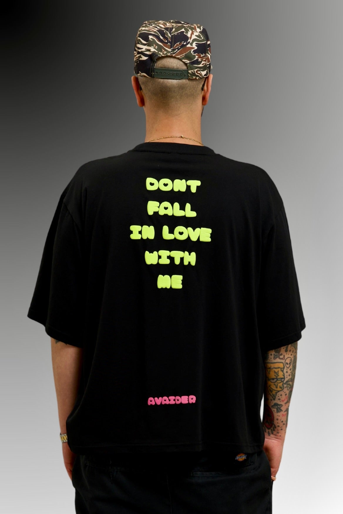 Love Fool Box Fit Unisex T Shirt In Black Pink And Green