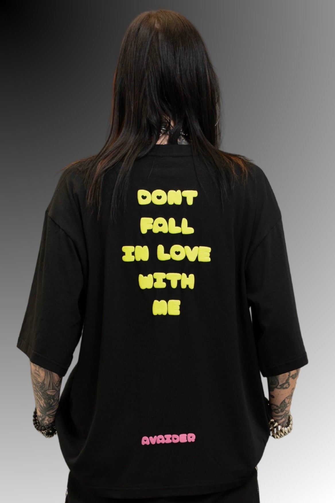 Love Fool Box Fit Unisex T Shirt In Black Pink And Green