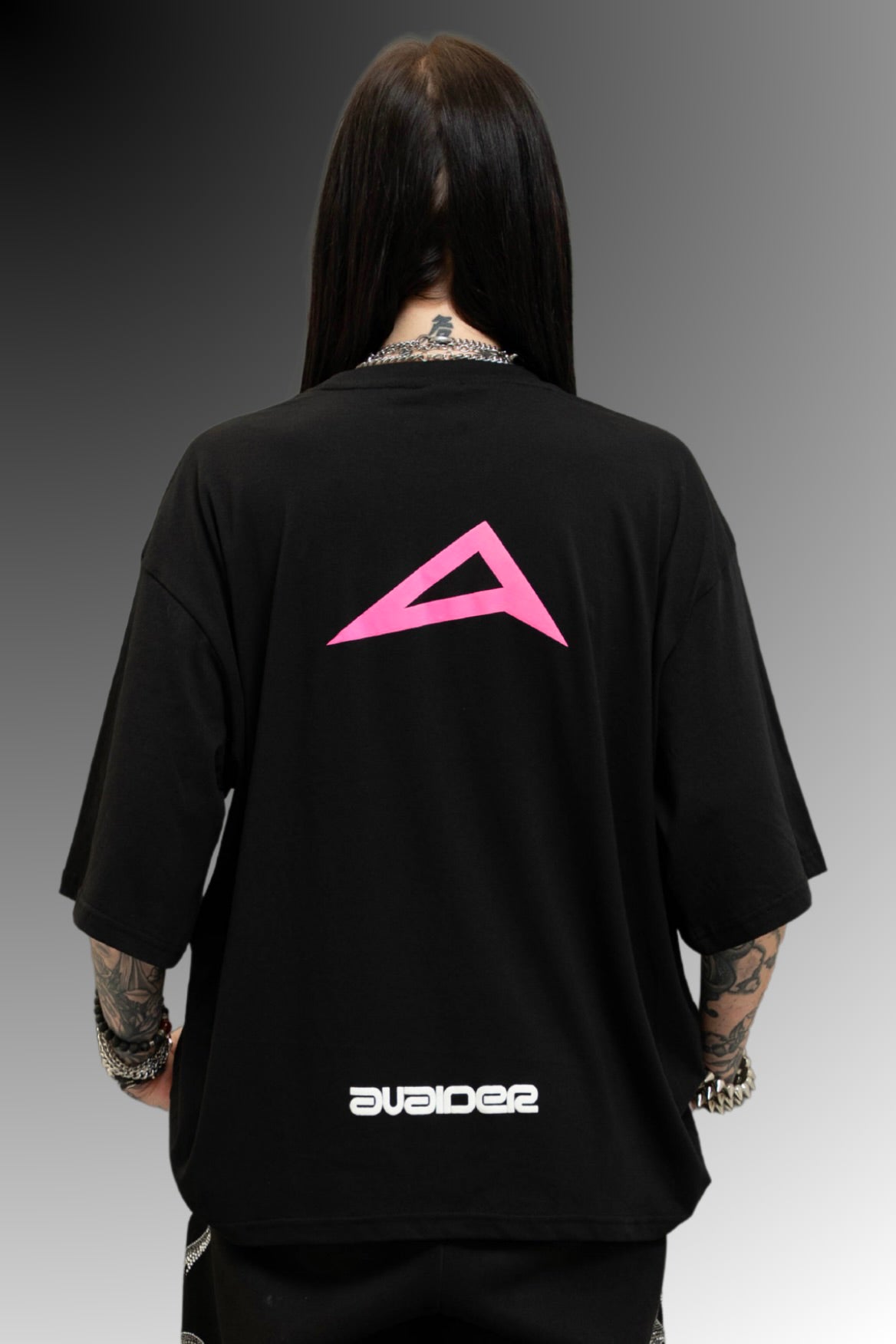 Next Level Box Fit Unisex T Shirt In Black Pink And White