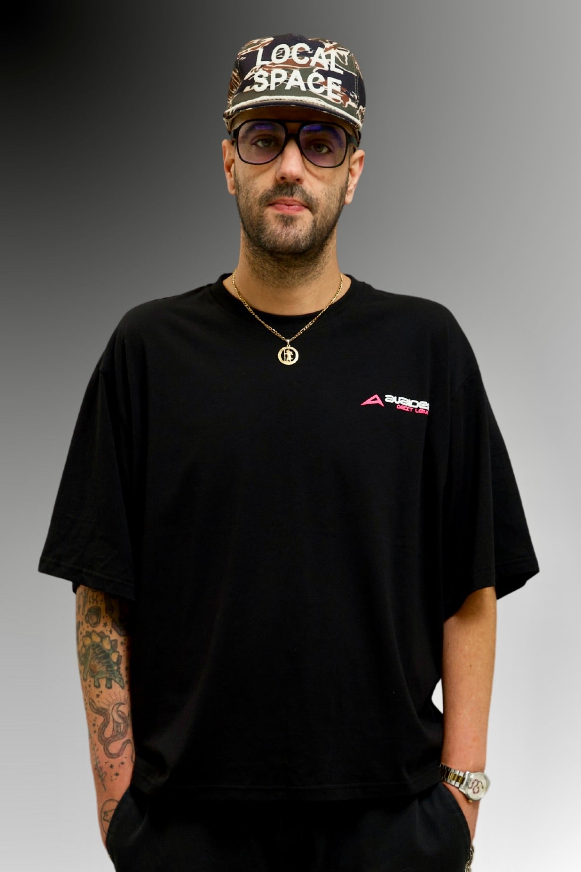 Next Level Box Fit Unisex T Shirt In Black Pink And White