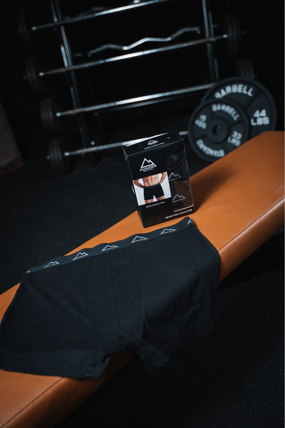 ESSENTIAL 3 PACK BOXER SHORTS IN BLACK