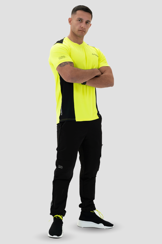 PRECISION V2 ON THE RUN T-SHIRT IN NEON AND BLACK