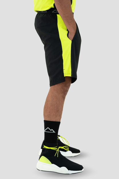 PRECISION SHORTS IN BLACK AND NEON