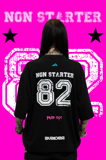 Drop Out Box Fit Unisex T Shirt In Black White And Pink