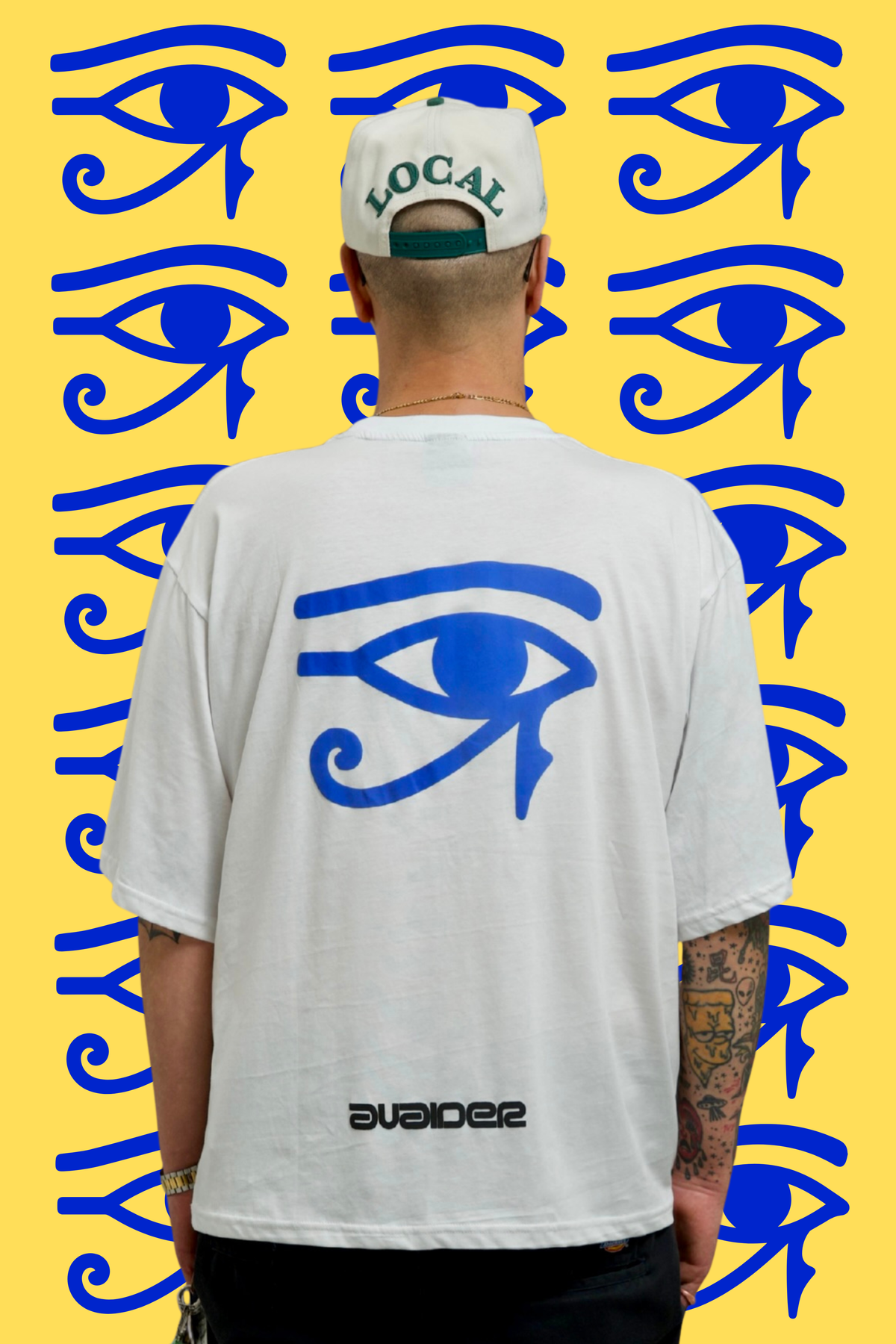 Look Deeper Box Fit Unisex T Shirt In White Blue And Black