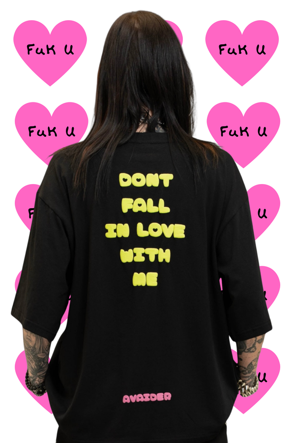Love Fool Box Fit Unisex T Shirt In Black Pink And Green