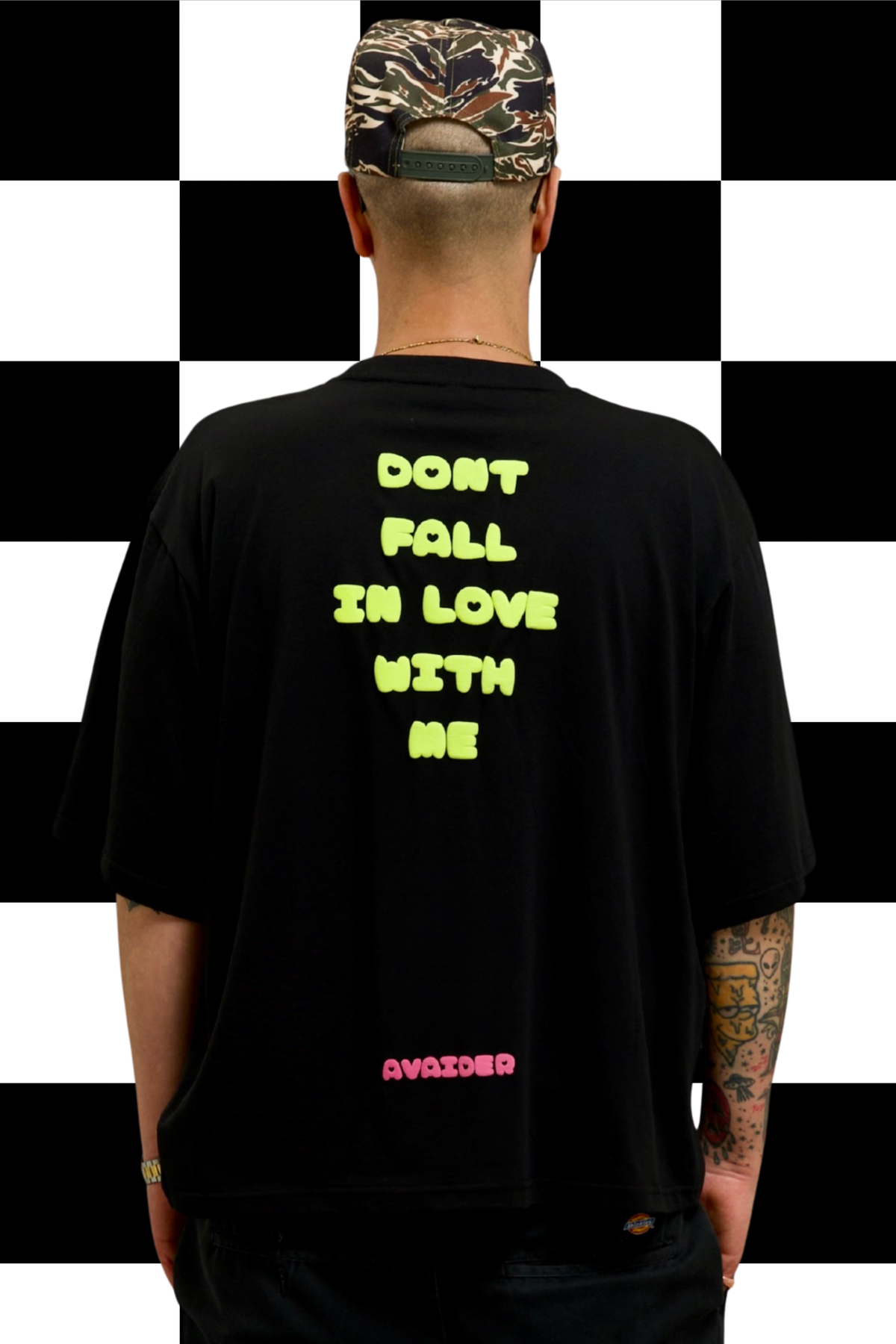 Love Fool Box Fit Unisex T Shirt In Black Pink And Green