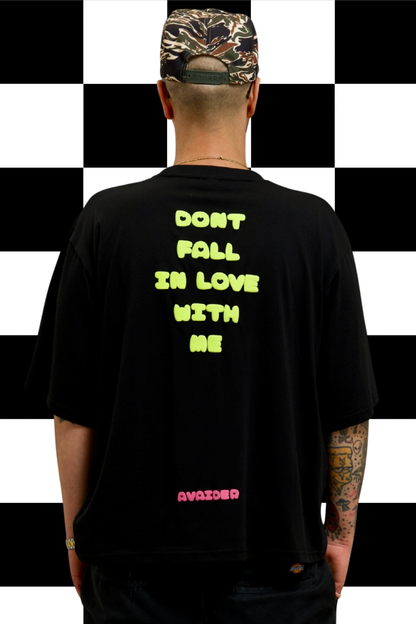 Love Fool Box Fit Unisex T Shirt In Black Pink And Green