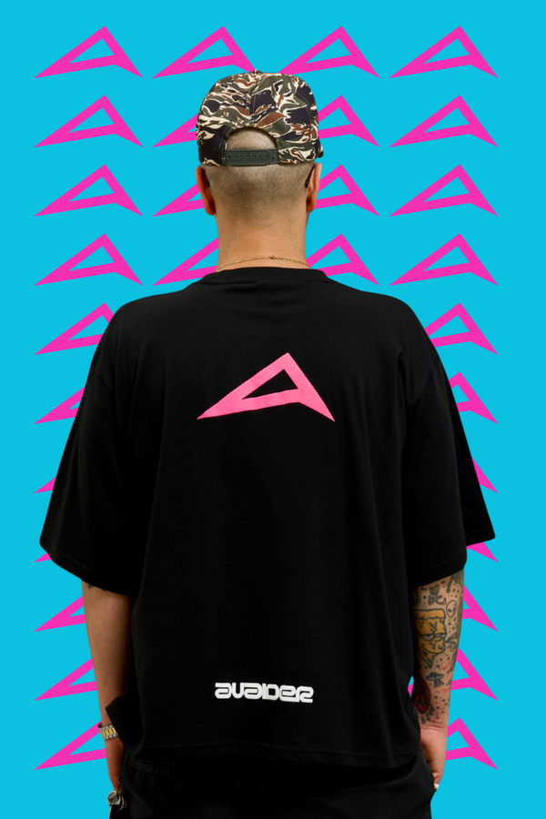 Next Level Box Fit Unisex T Shirt In Black Pink And White
