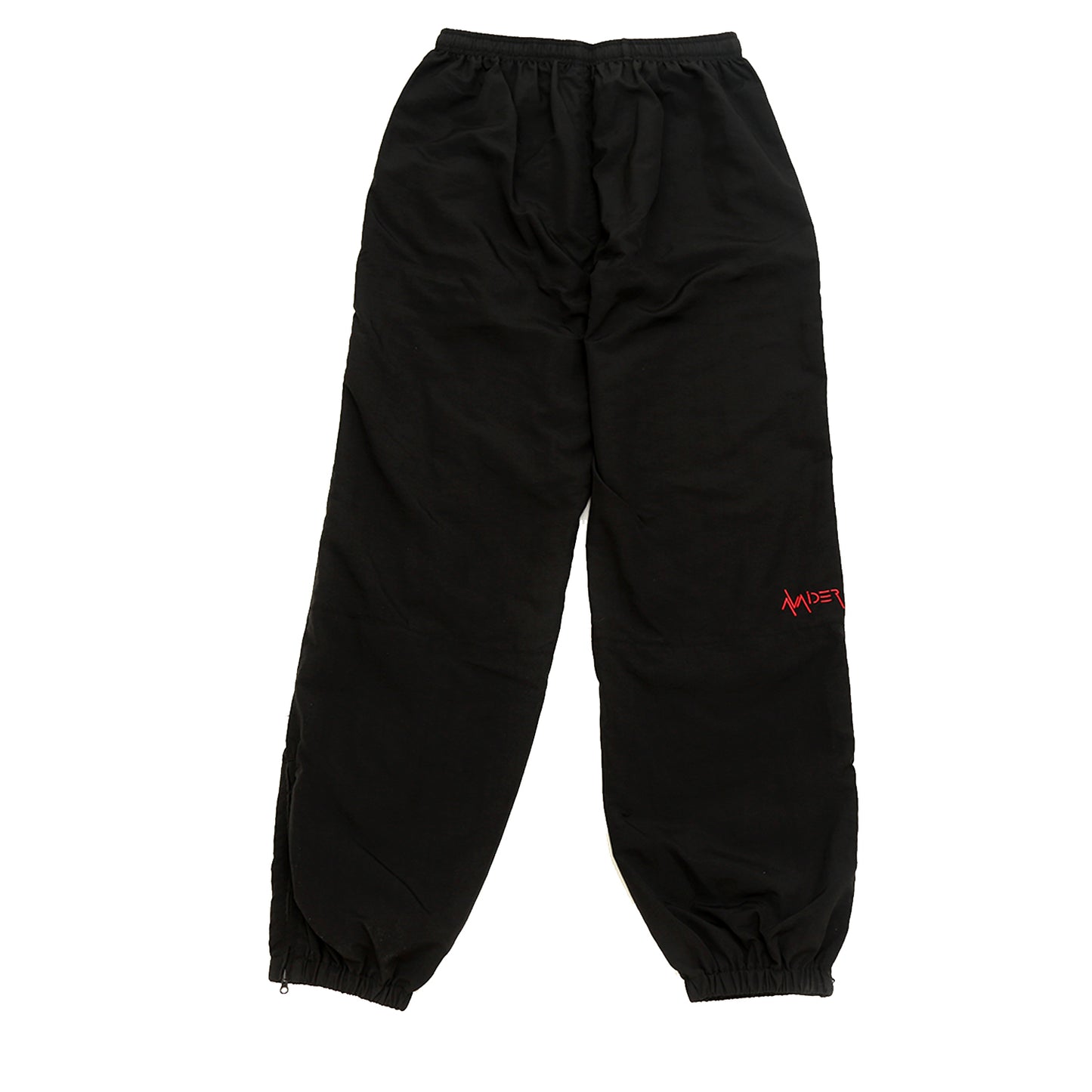 BASECAMP WOVEN TRACK PANT IN BLACK AND  RED