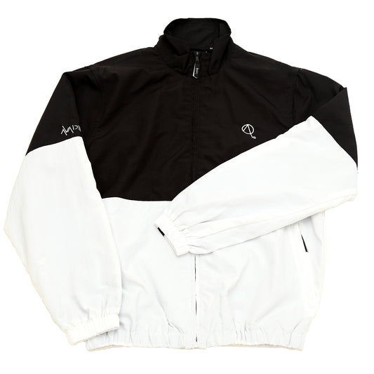 BASECAMP RUNNING WOVEN TRACK TOP IN BLACK AND WHITE
