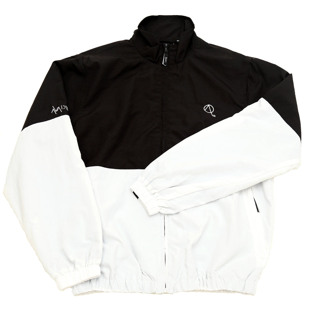 ADELPHI WOVEN TRACK TOP IN BLACK AND WHITE