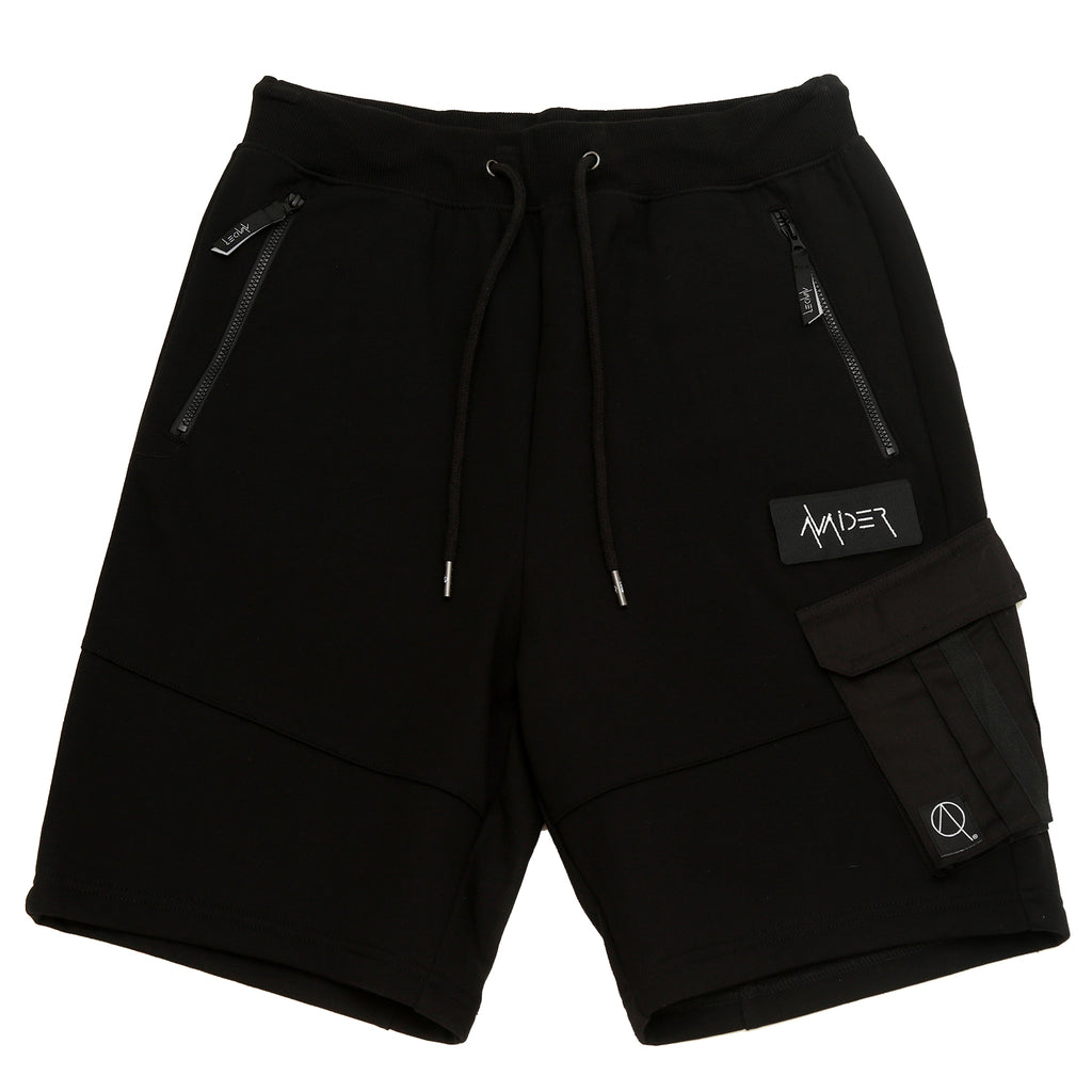 Cadley Utility Fleece Combat Shorts In Black