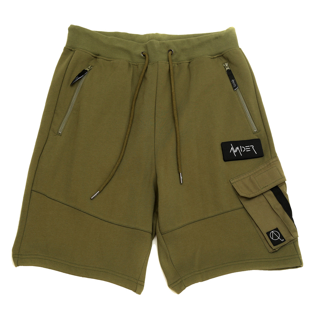 Cadley Utility Fleece Combat Shorts In Khaki