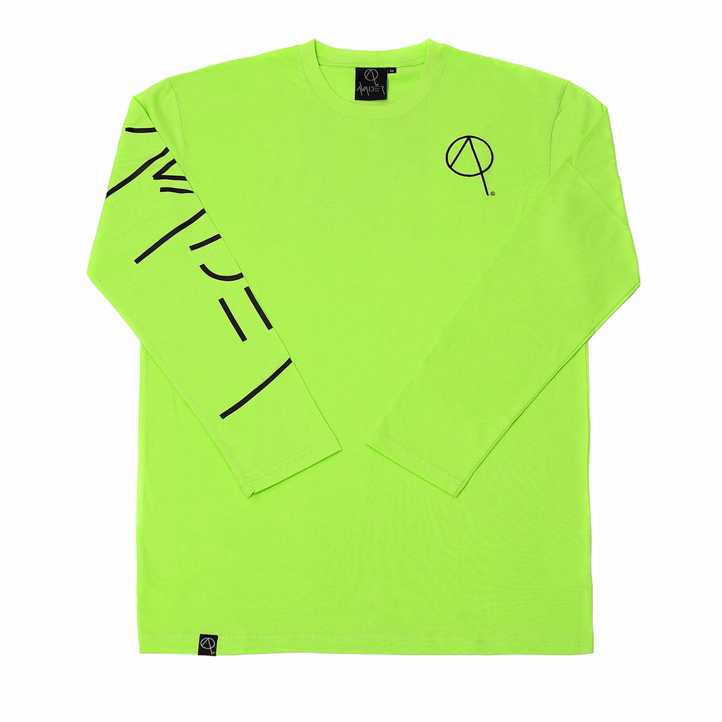 Checkbox crew neck long sleeve t-shirt in neon green