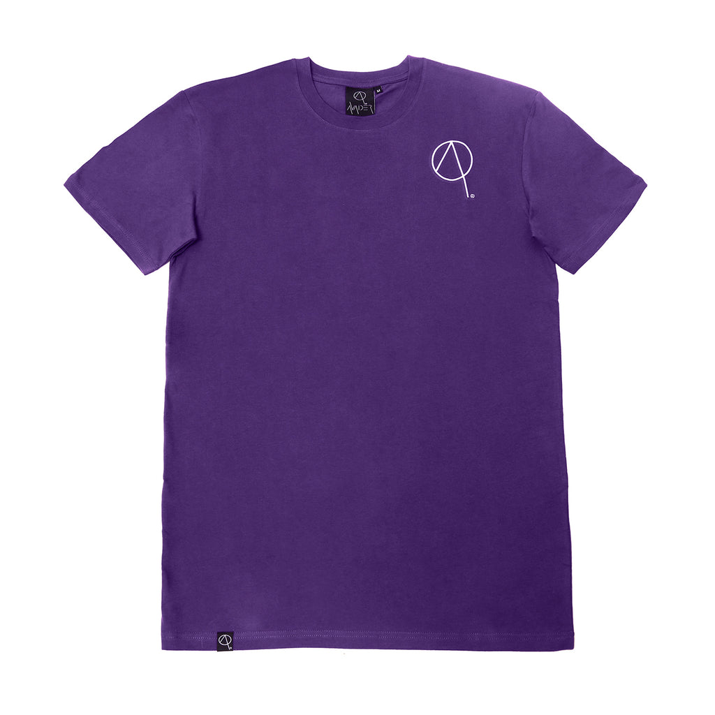 Checkbox crew neck t-shirt in purple