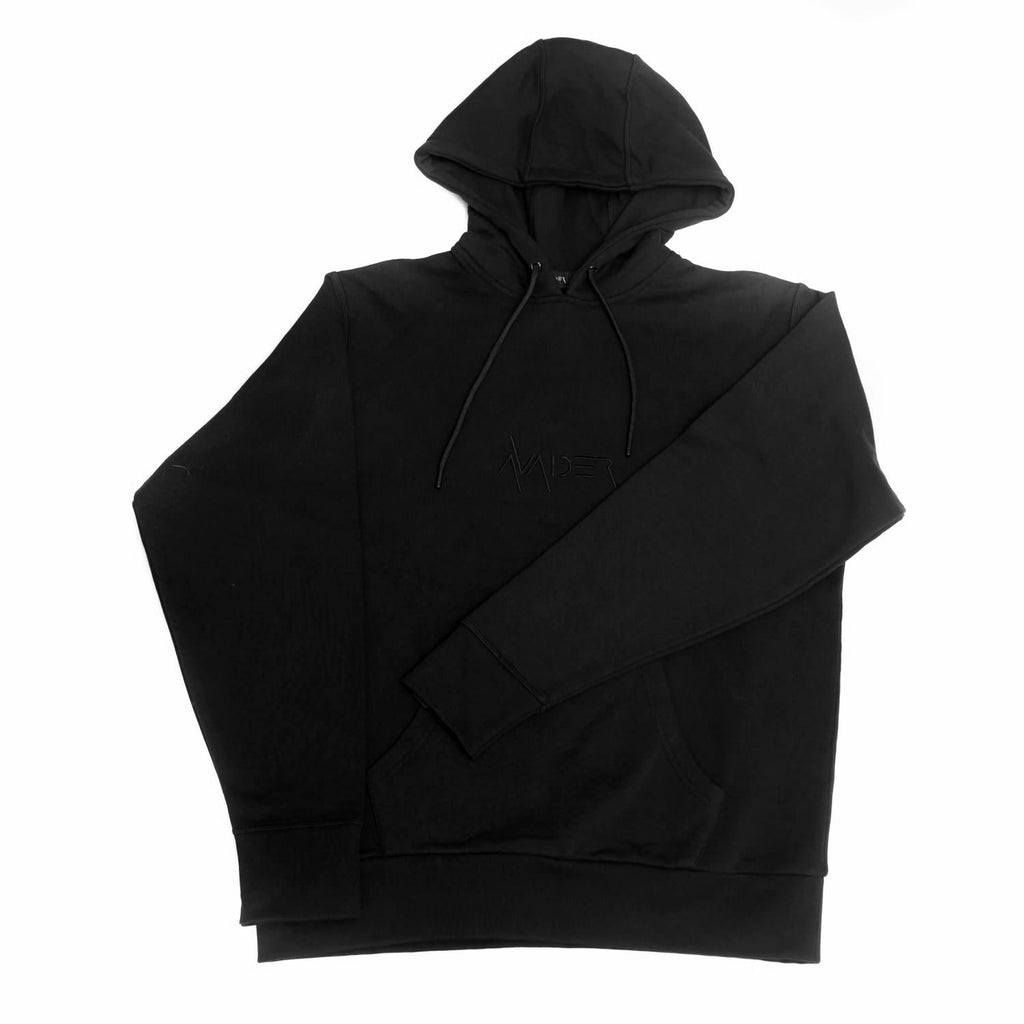 Cosmos heavyweight hoodie with embroidered logo and back print in black