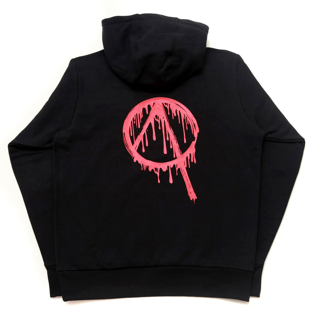 Cosmos Plasma heavyweight hoodie with embroidered logo and back print in black and red