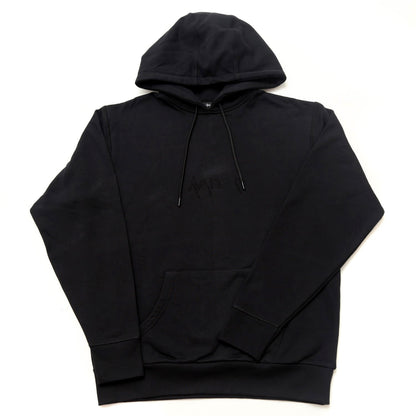 UPLAND PLASMA HEAVYWEIGHT HOODIE WITH EMBROIDERED LOGO AND BACK PRINT IN BLACK