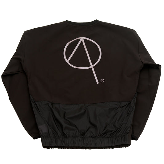 TRAIL CYCLING SWEATSHIRT WITH REFLECTIVE BRANDING IN BLACK