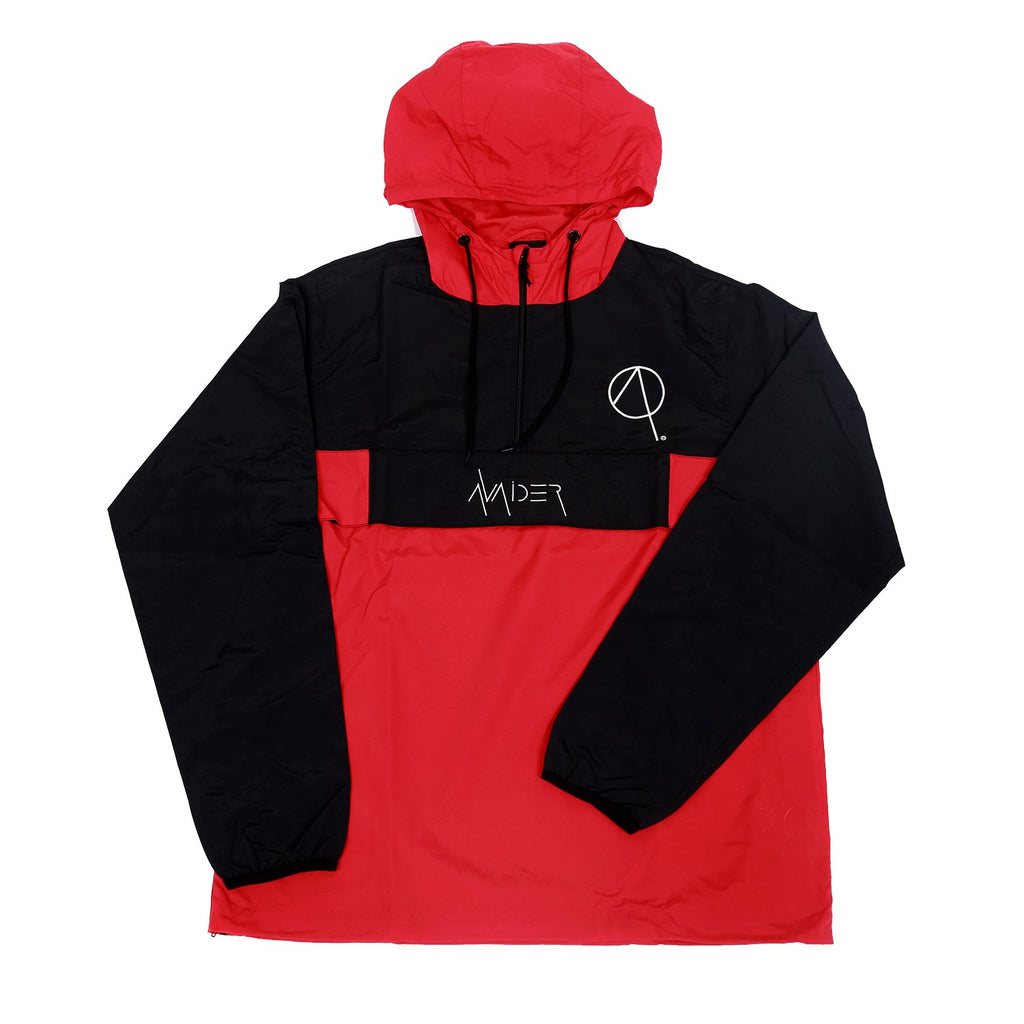Eject half-zip jacket in red and black