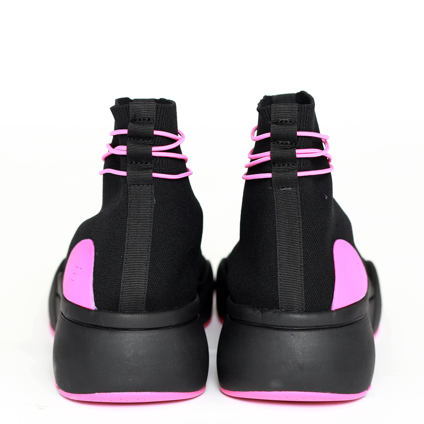 Avaider Mens Streetwear Ellipsis Black Pink Sock Trainer Back