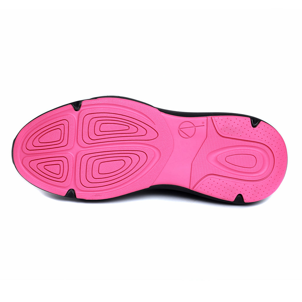Avaider Mens Streetwear Ellipsis Black Pink Sock Trainer Sole