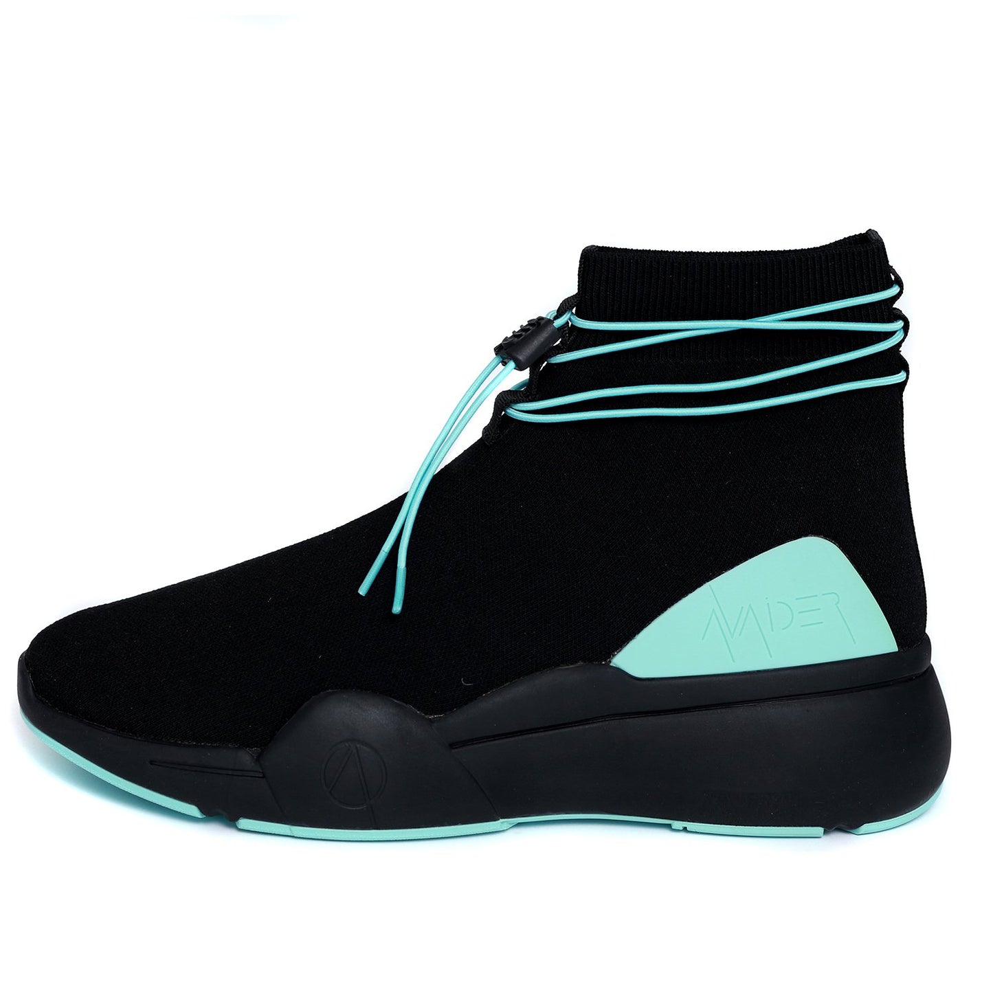 ELLIPSIS SOCK TRAINER IN BLACK AND TEAL