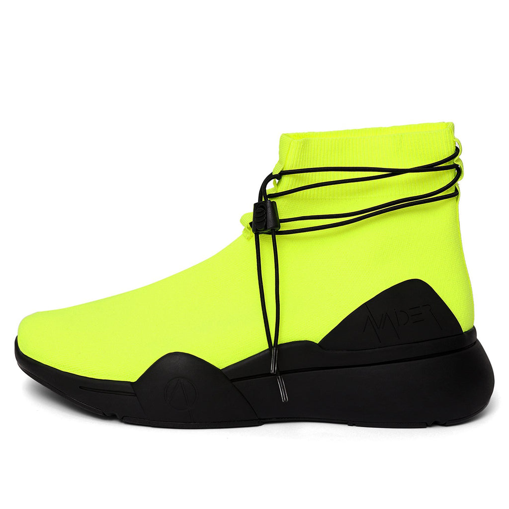 Ellipsis sock trainer in neon green and black