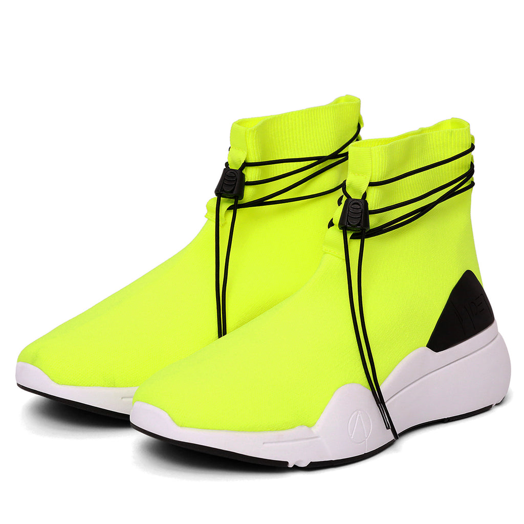 Ellipsis sock trainer in neon green, black and white