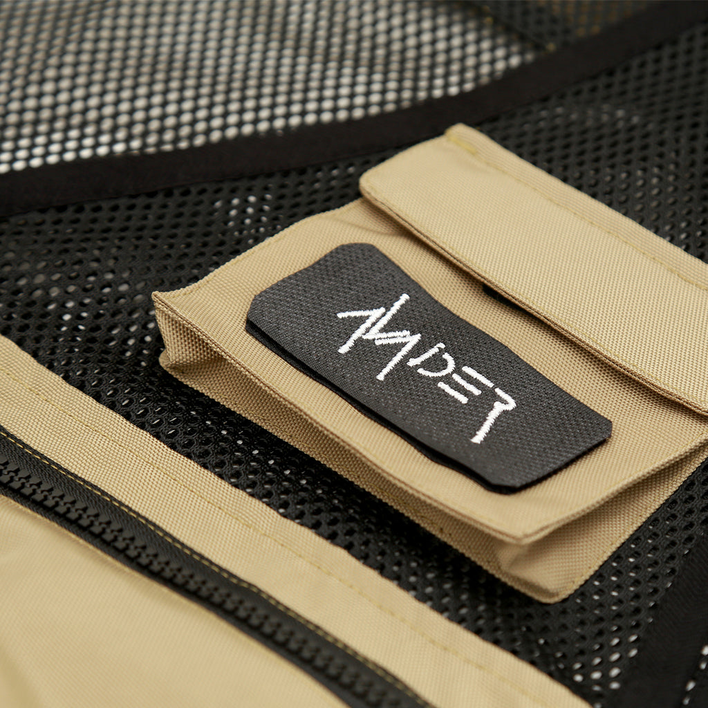 Avaider Mens Streetwear Flynn Utility Vest Sand Detail