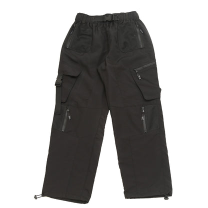 Avaider Mens Streetwear Jones Utility Combat Trouser Black White Front