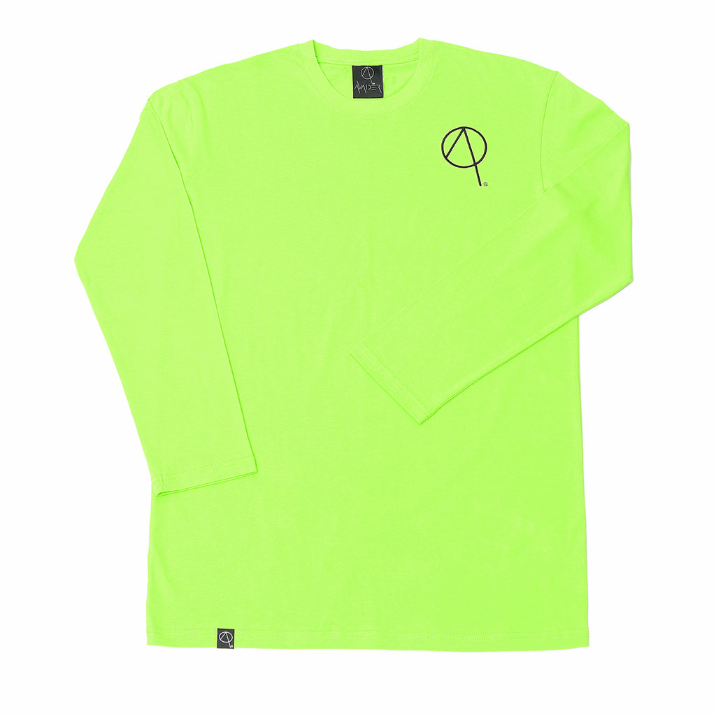 Back Logo crew neck long sleeve t-shirt in neon green