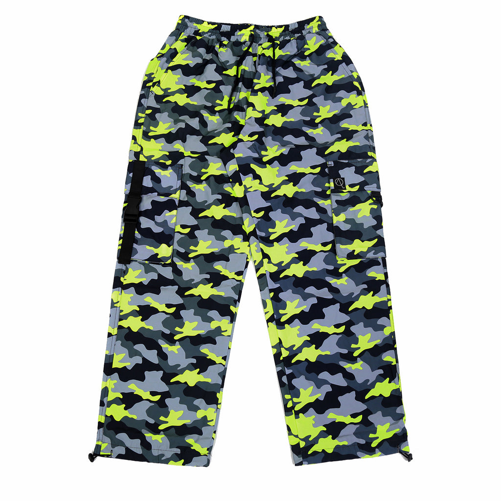 Ravage oversized utility combat trouser in neon green camo