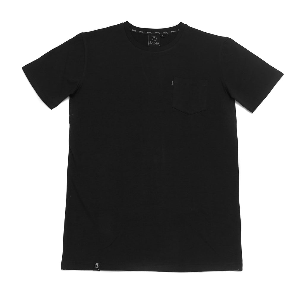 Sion crew neck pocket t-shirt in black
